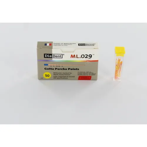 DIADENT GUTTA PERCHA POINTS COLOR-CODED IN BUISJES NR.50 GEEL (120st)