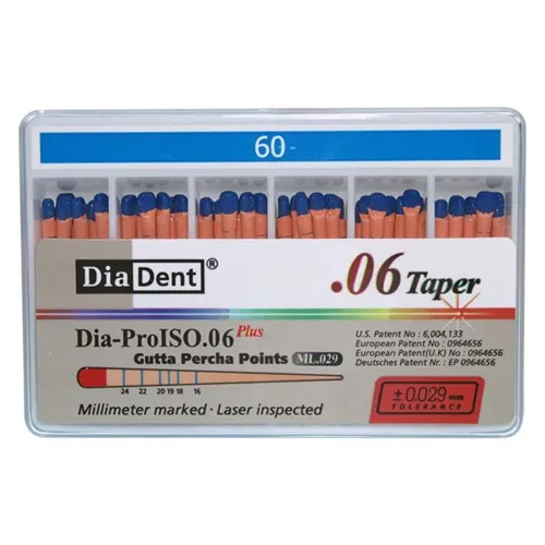 DIADENT GUTTA PERCHA POINTS .06 NR.60 BLAUW (60st)
