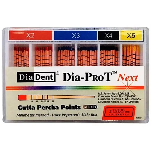DIADENT GUTTA PERCHA POINTS DIA-PROT NEXT X5 GEEL (60st)