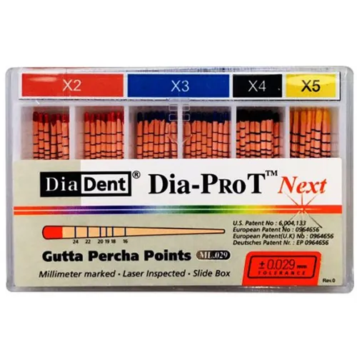 DIADENT GUTTA PERCHA POINTS DIA-PROT NEXT X2-X3 ASSORTI (60st)