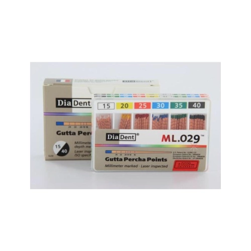DIADENT GUTTA PERCHA POINTS COLOR-CODED ASSORTED NR.15-40 (120st)