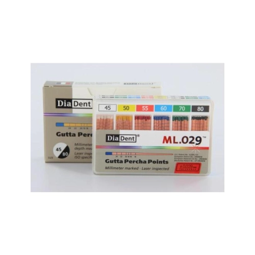DIADENT GUTTA PERCHA POINTS COLOR-CODED ASSORTED NR.45-80 (120st)