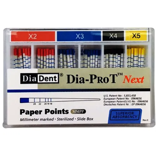 DIADENT PAPER POINTS DIA-PROT NEXT X2-X3 ASSORT (100st)