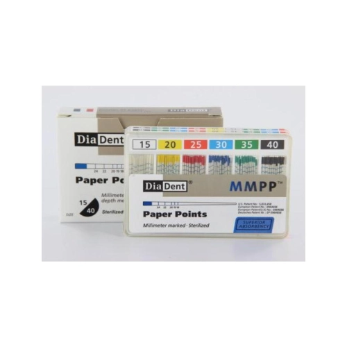 DIADENT PAPERPOINTS COLOR-CODED ASSORTED NR.15-40 (200st)
