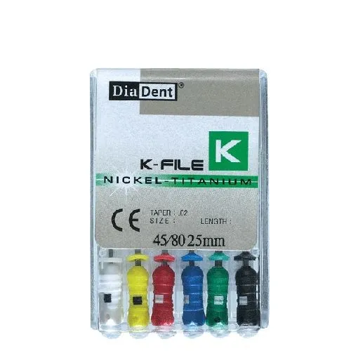 DIADENT NiTi K-FILES .02 25mm NR.25 ROOD (6st)