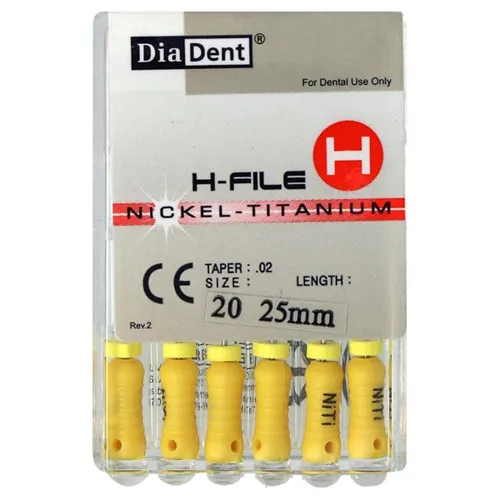 DIADENT NiTi H-FILES .02 25mm NR.20 GEEL (6st)