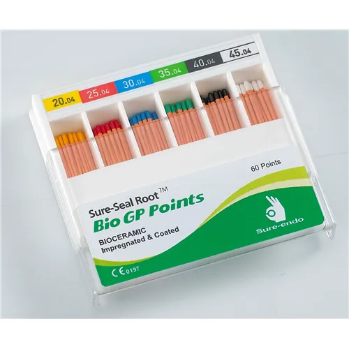 SUREDENT BIOCERAMIC IMPREGNATED & COATED GUTTA PERCHA POINTS .04 ASSORTED 20-45 (Slide box, 60st)