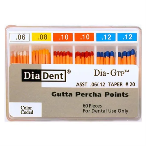 DIADENT GT GUTTA PERCHA POINTS .06/.12 NR.20 ASSORTED (60st)