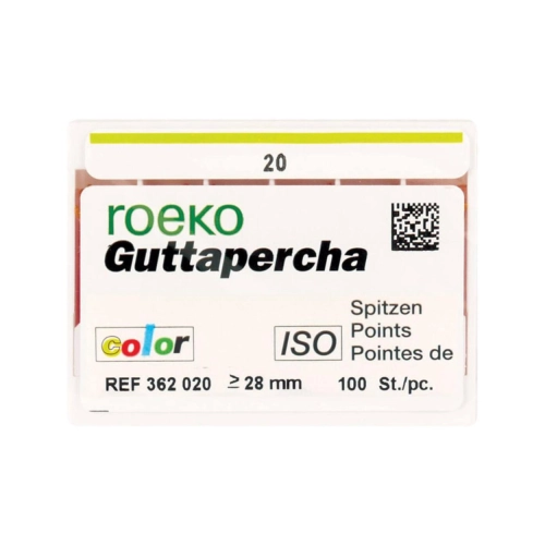 ROEKO GUTTA PERCHA POINTS ISO-COLOR NR.20 GEEL (100st)