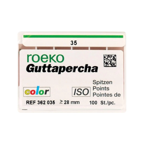 ROEKO GUTTA PERCHA POINTS ISO-COLOR NR.35 GROEN (100st)