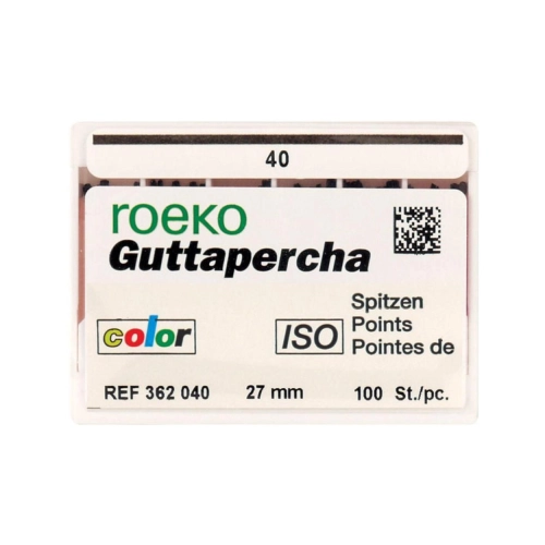 ROEKO GUTTA PERCHA POINTS ISO-COLOR NR.40 ZWART (100st)