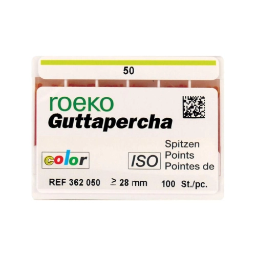 ROEKO GUTTA PERCHA POINTS ISO-COLOR NR.50 GEEL (100st)