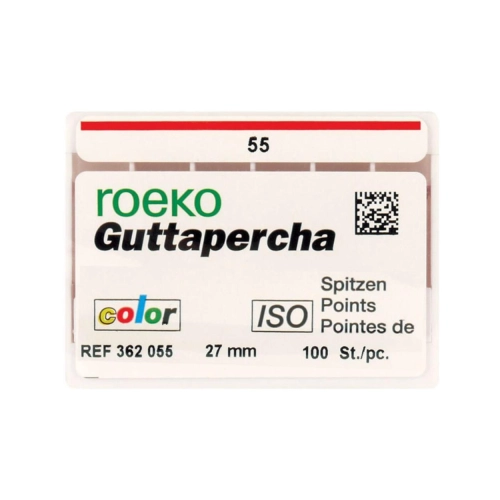 ROEKO GUTTA PERCHA POINTS ISO-COLOR NR.55 ROOD (100st)