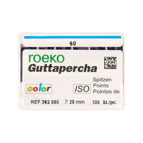 ROEKO GUTTA PERCHA POINTS ISO-COLOR NR.60 BLAUW (100st)