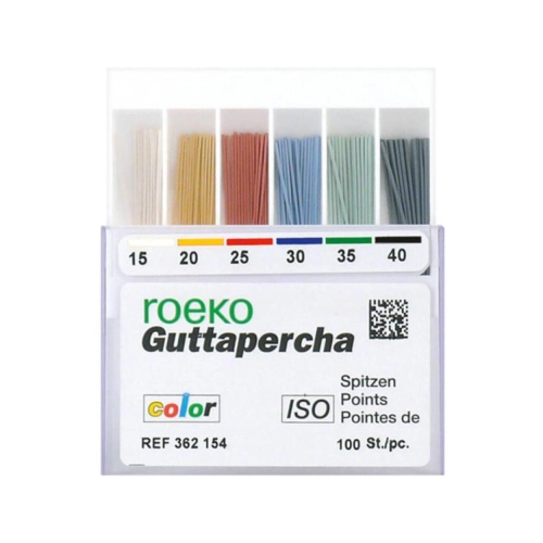 ROEKO GUTTA PERCHA POINTS ISO-COLOR ASSORTED NR.15-40 (100st)