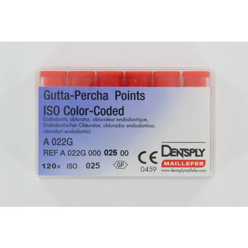 MAILLEFER GUTTA PERCHA POINTS .02 NR.25 ROOD (120st)