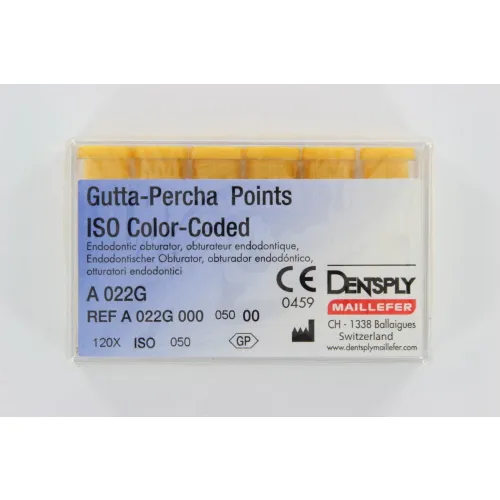 MAILLEFER GUTTA PERCHA POINTS .02 NR.50 GEEL (120st)
