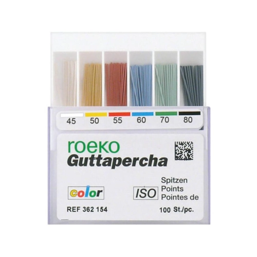 ROEKO GUTTA PERCHA POINTS ISO-COLOR ASSORTED NR.45-80 (100st)
