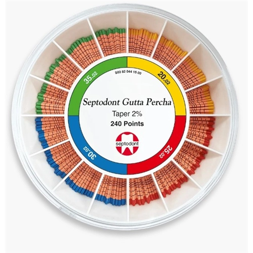 SEPTODONT GUTTA PERCHA POINTS ASSORTIMENT 2% (240st) REF 10969Z