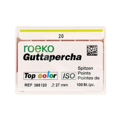ROEKO GUTTA PERCHA POINTS TOP-COLOR NR.20 GEEL (100st)