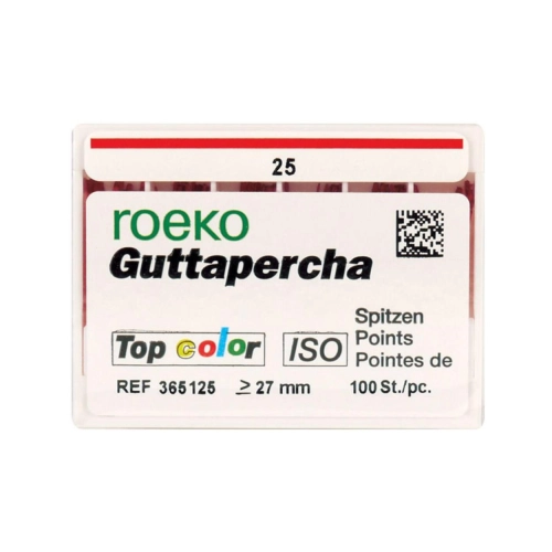 ROEKO GUTTA PERCHA POINTS TOP-COLOR NR.25 ROOD (100st)
