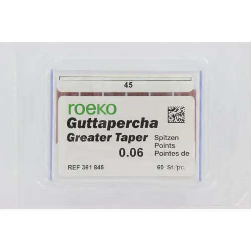 ROEKO GUTTA PERCHA POINTS GREATER TAPER .06 NR.45 WIT (60st)