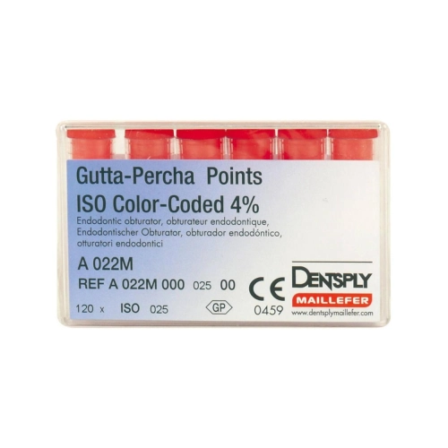 MAILLEFER GUTTA PERCHA POINTS .04 NR.25 ROOD (120st)