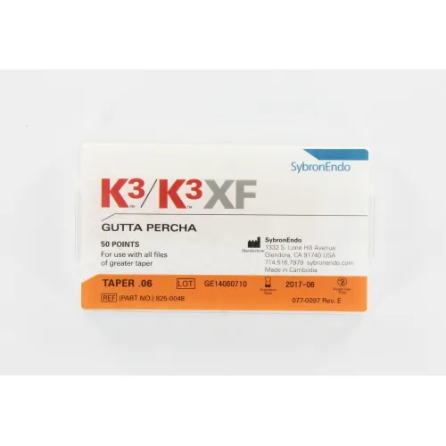 KERR ENDO K3 GUTTA PERCHA POINTS .06 FEATHERED TIP (50st)