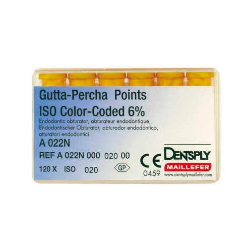 MAILLEFER GUTTA PERCHA POINTS .06 NR.20 GEEL (120st)