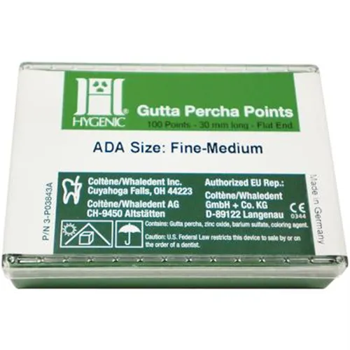 HYGENIC GUTTA PERCHA POINTS FINE-MEDIUM H01225 (100st)