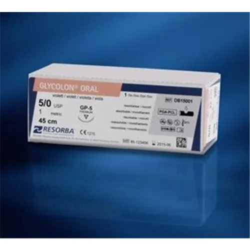 RESORBA GLYCOLON HECHTDRAAD VIOLET 5.0 DSM-16 3/8 GEBOGEN SNIJDENDE NAALD 45cm (24st)