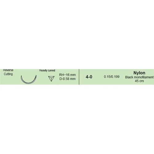 MANI SUTURES NR.21 4-0 RH16 HECHTDRAAD GEBOGEN NAALD 45cm (12st)