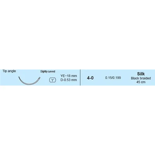 MANI SUTURES NR.29 4-0 YE18 HECHTDRAAD SNIJDENDE NAALD 45cm (12st)