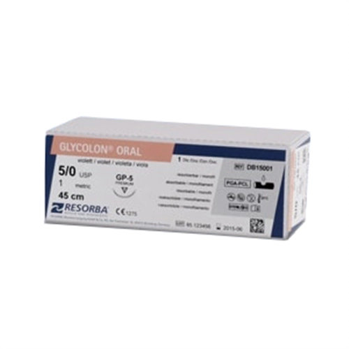 RESORBA GLYCOLON HECHTDRAAD VIOLET 5.0 DSM-13 GEBOGEN SNIJDENDE NAALD 70cm (24st)