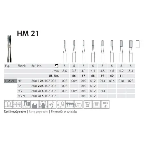 MEISINGER HP CARBIDE FISSUUR 21/014 (5st)