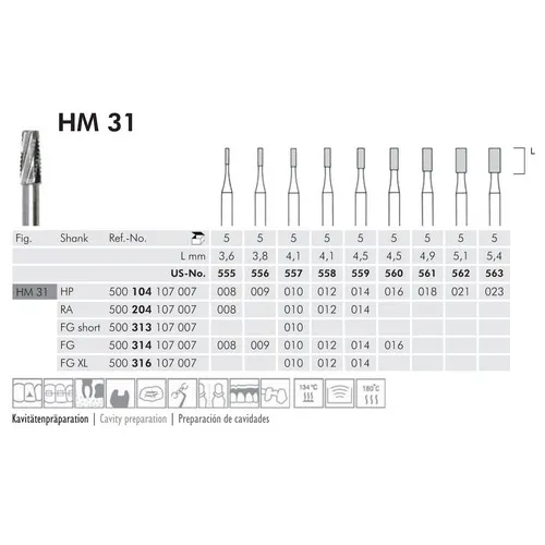 MEISINGER HP CARBIDE FISSUUR 31/012 (5st)