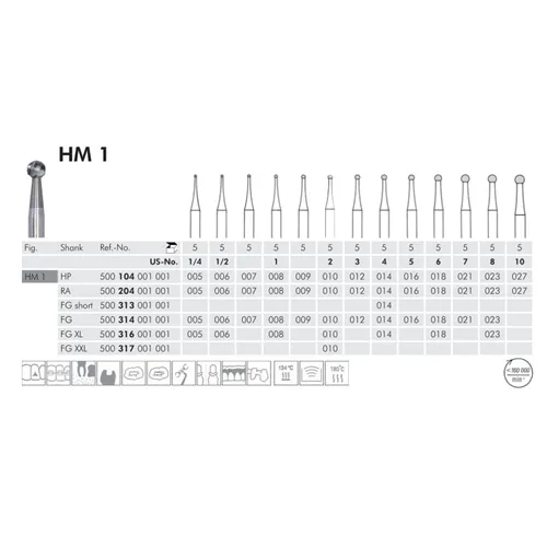 MEISINGER FG-XL CARBIDE HM1/010 ROND (5st)