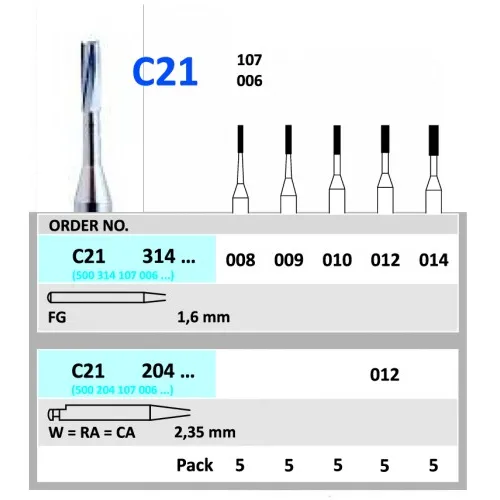 HORICO FG CARBIDE ROND C21/012 (5st)