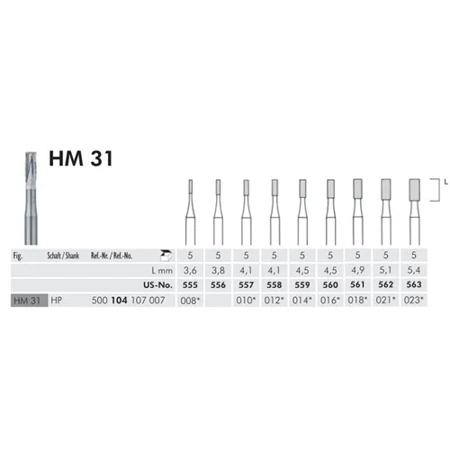 MEISINGER HM 31 FISSUURBOOR HP 31/018 (5st)