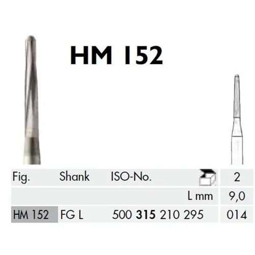 MEISINGER FG-L CARBIDE KNOCHEN FRAIS 152/014 (2st)