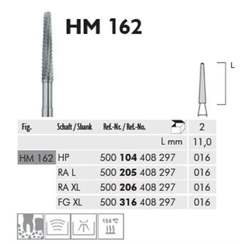 MEISINGER RA- XL CARBIDE LINDEMAN KNOCHEN FRAIS 162/016 (2st)