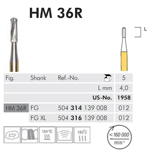 MEISINGER FG CARBIDE FISSUUR 36R012 (5st)