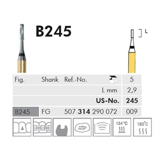 MEISINGER FG CARBIDE BOOR BLACK COBRA B245009 (5st)