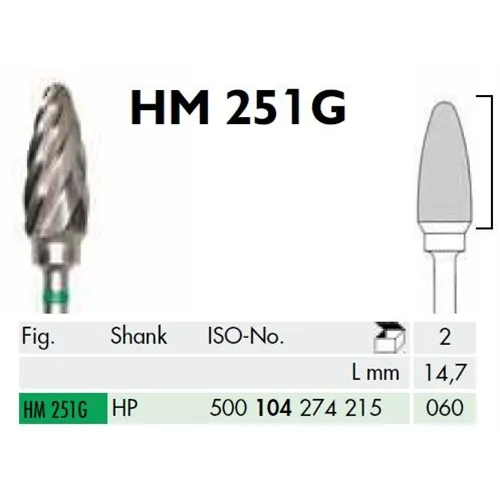 MEISINGER HP CARBIDE FRAIS 251G060 (2st)