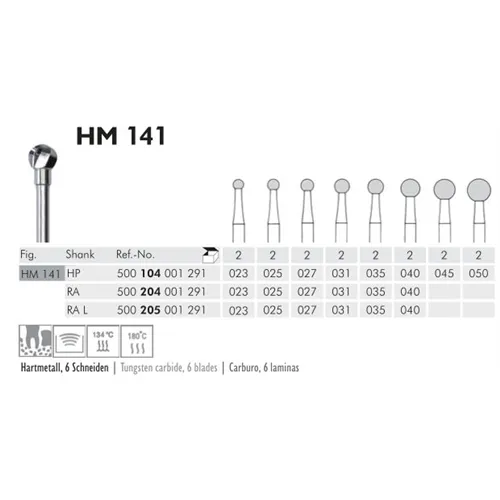 MEISINGER RA-L CARBIDE ZESBLADIGE ALLPORT BOOR 141/040 (2st)
