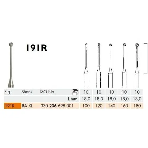 MEISINGER RA-XL WORTELKANAALBOREN 191R100-180 ASSORTED (5st)