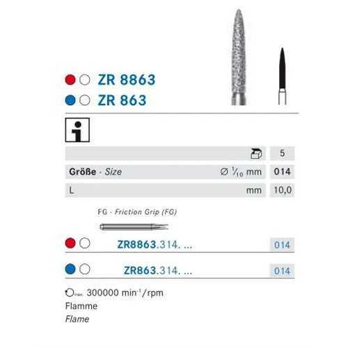 KOMET FG DIAMANT ZR 863/014 (5st)