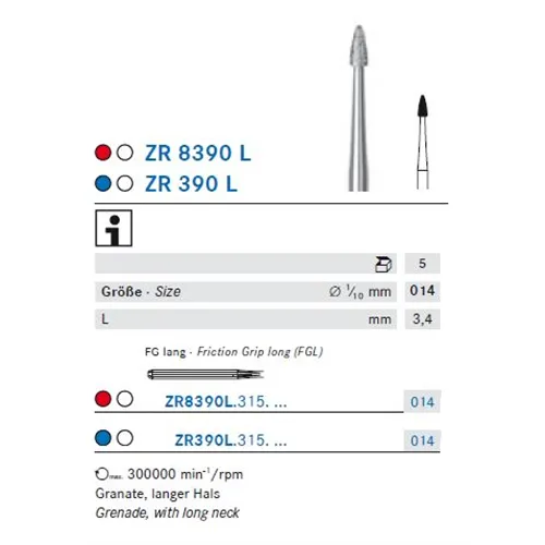 KOMET FG DIAMANT ZR 8390L014 (5st)