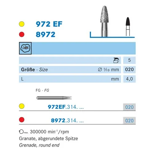 KOMET FG DIAMANT 972EF020 (5st)