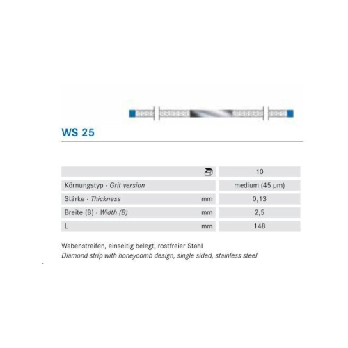 KOMET SCHUURSTRIP DIAMANT MEDIUM BLAUW NR.WS-25 (10st)